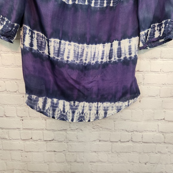 Calypso St. Barth for Target 100% Silk Tie Dye Balloon Sleeve Blouse Women's XS - Picture 5 of 6